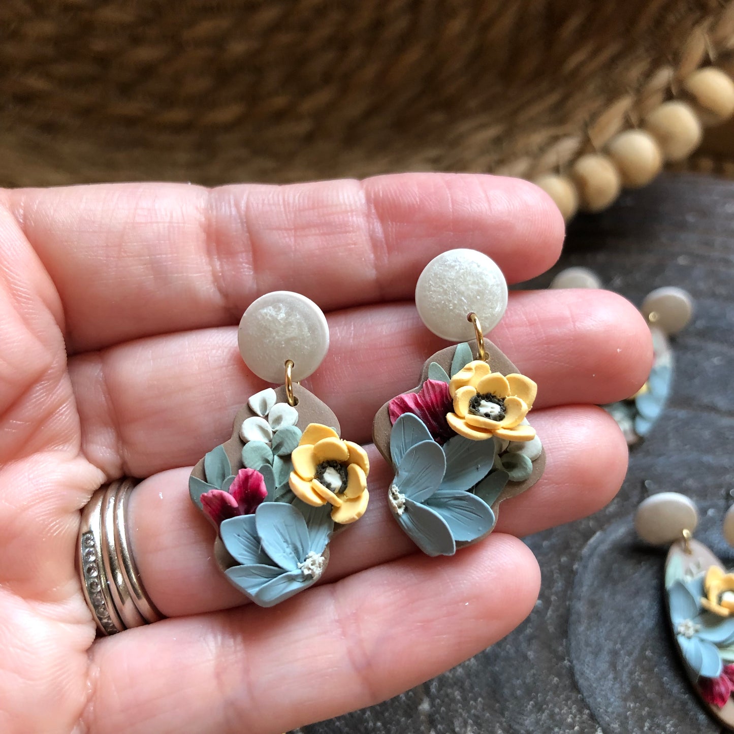 Late Bloom Moroccan Floral Dangles, on Surgical Stainless Steel