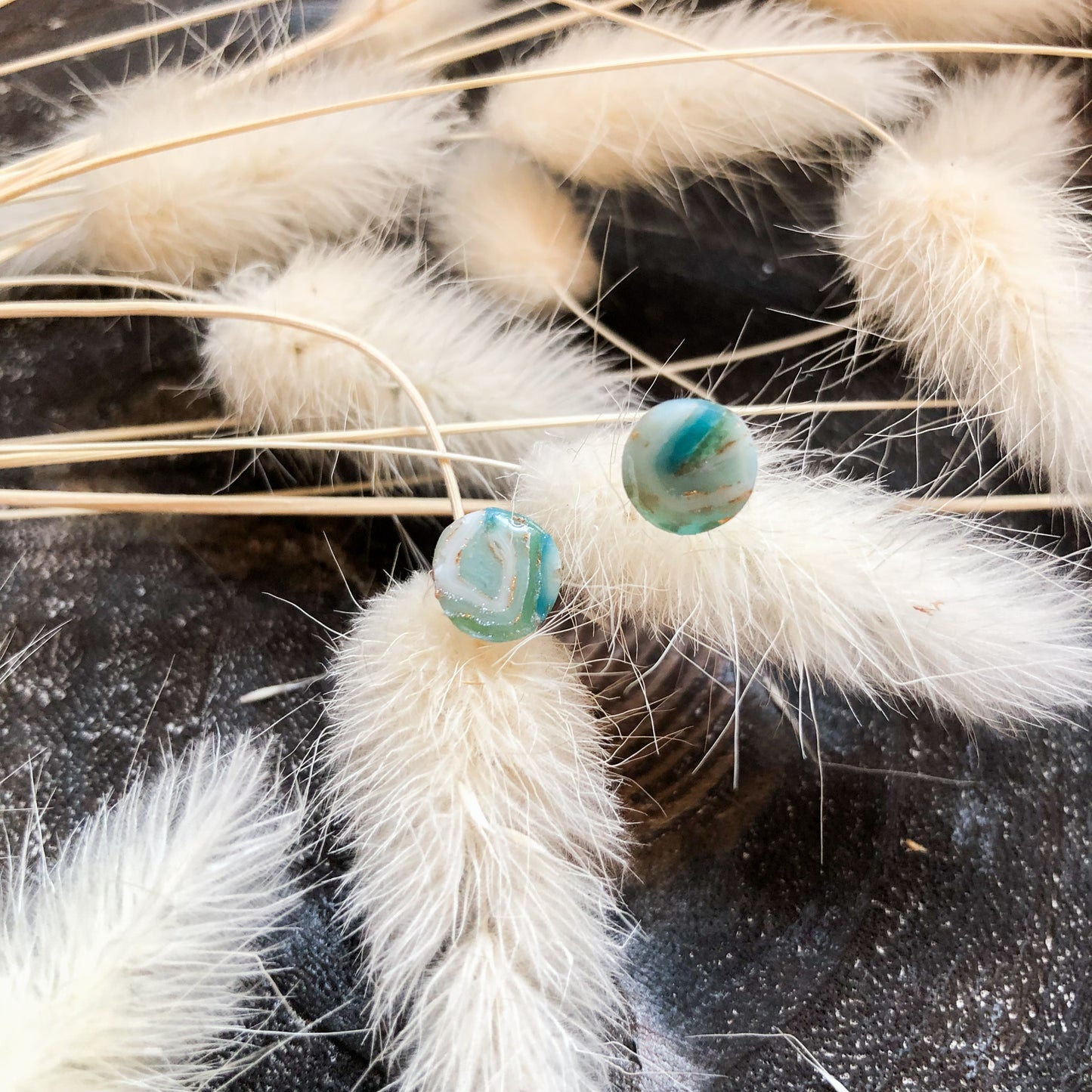 Small Circle Polymer Clay Studs on Surgical Stainless Steel