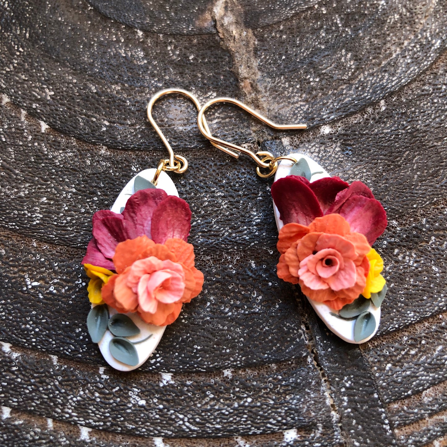 Summer 2025 Polymer Clay Collection, Oval Dangles on 14k Gold Filled Hooks