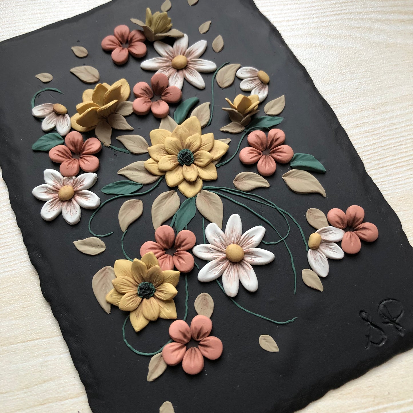 Home Decor, Polymer Clay Art Piece and Easel