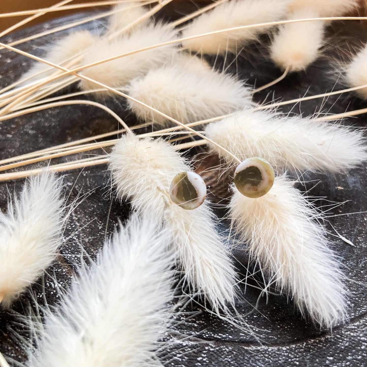 Small Circle Polymer Clay Studs on Surgical Stainless Steel