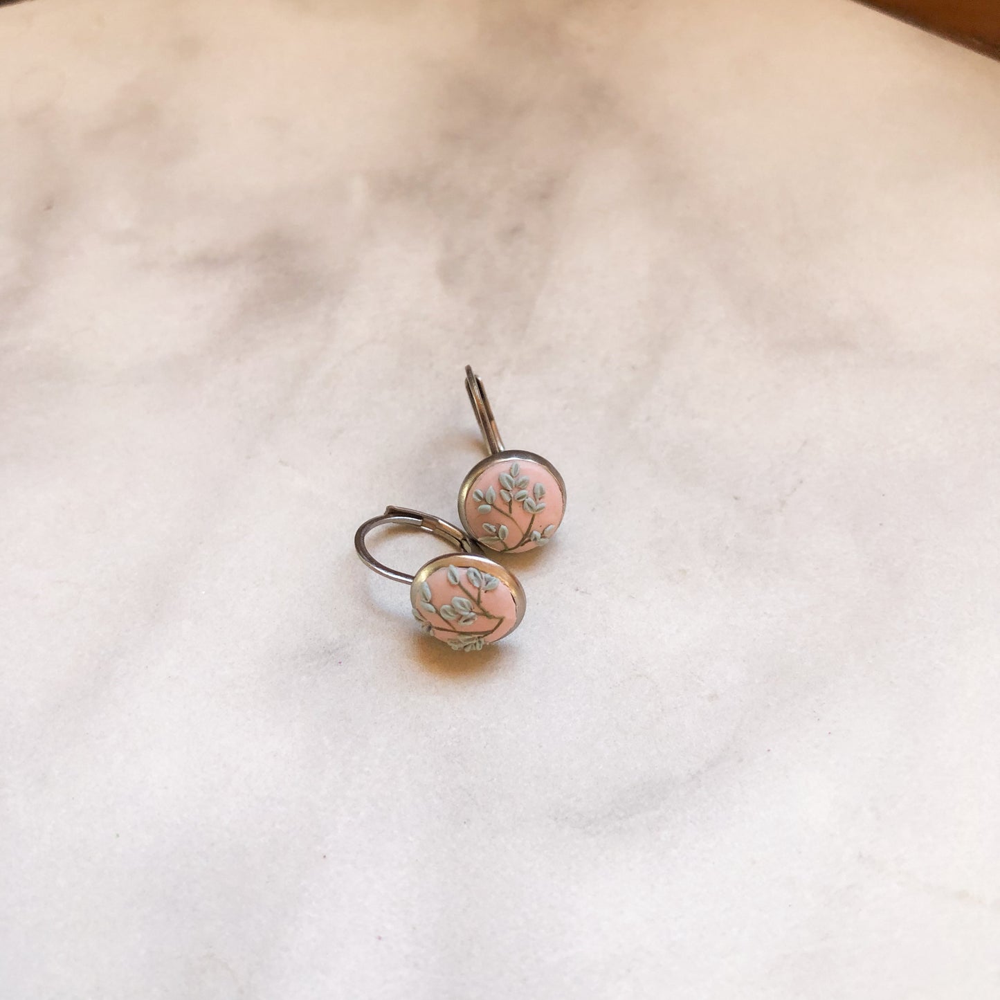 Spring 2025 Collection, Dainty Floral Dangles on Silver Huggies