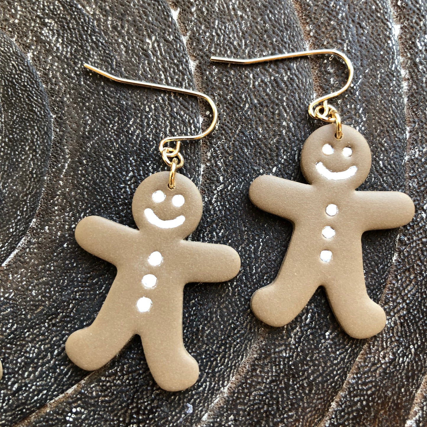 Gingerbread Men Polymer Clay Dangles