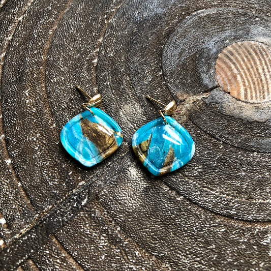 Beach Collection, Polymer Clay Dangles on 14k Gold Filled Posts