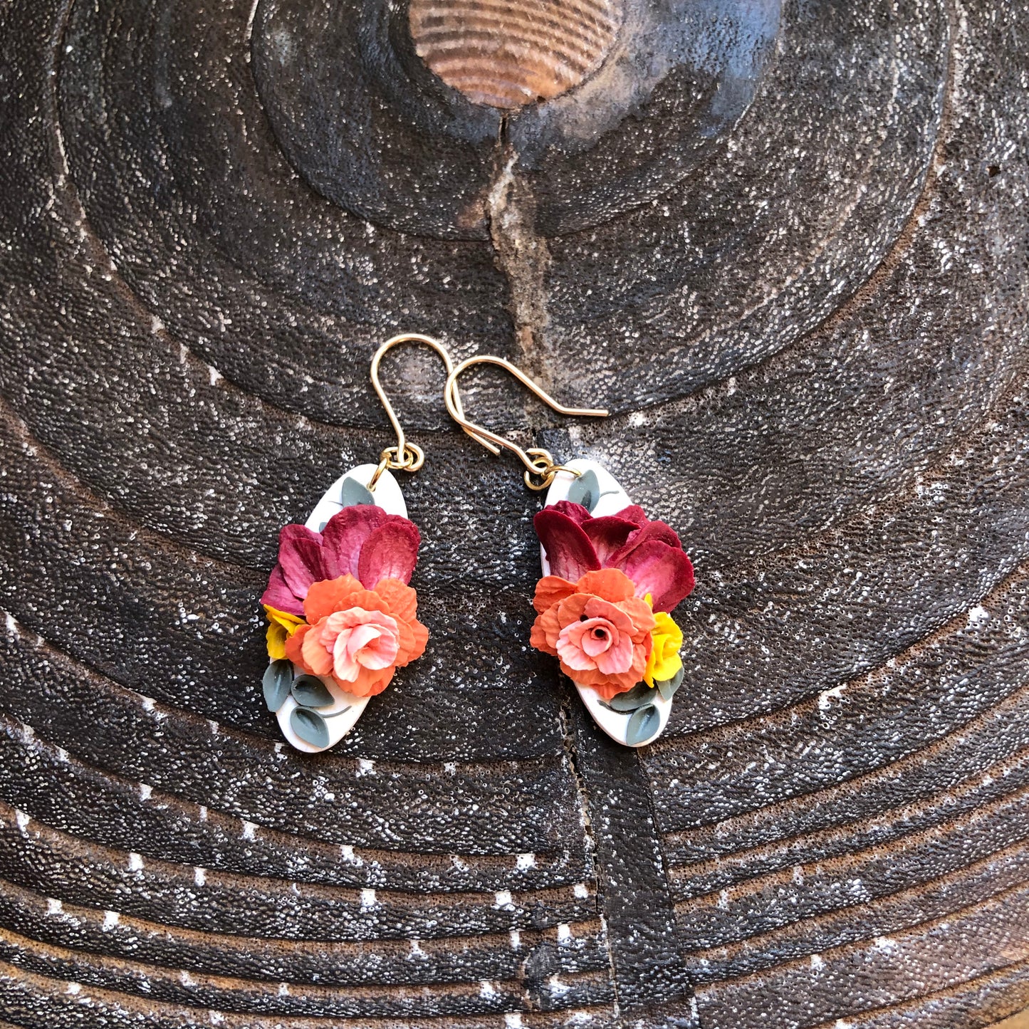 Summer 2025 Polymer Clay Collection, Oval Dangles on 14k Gold Filled Hooks