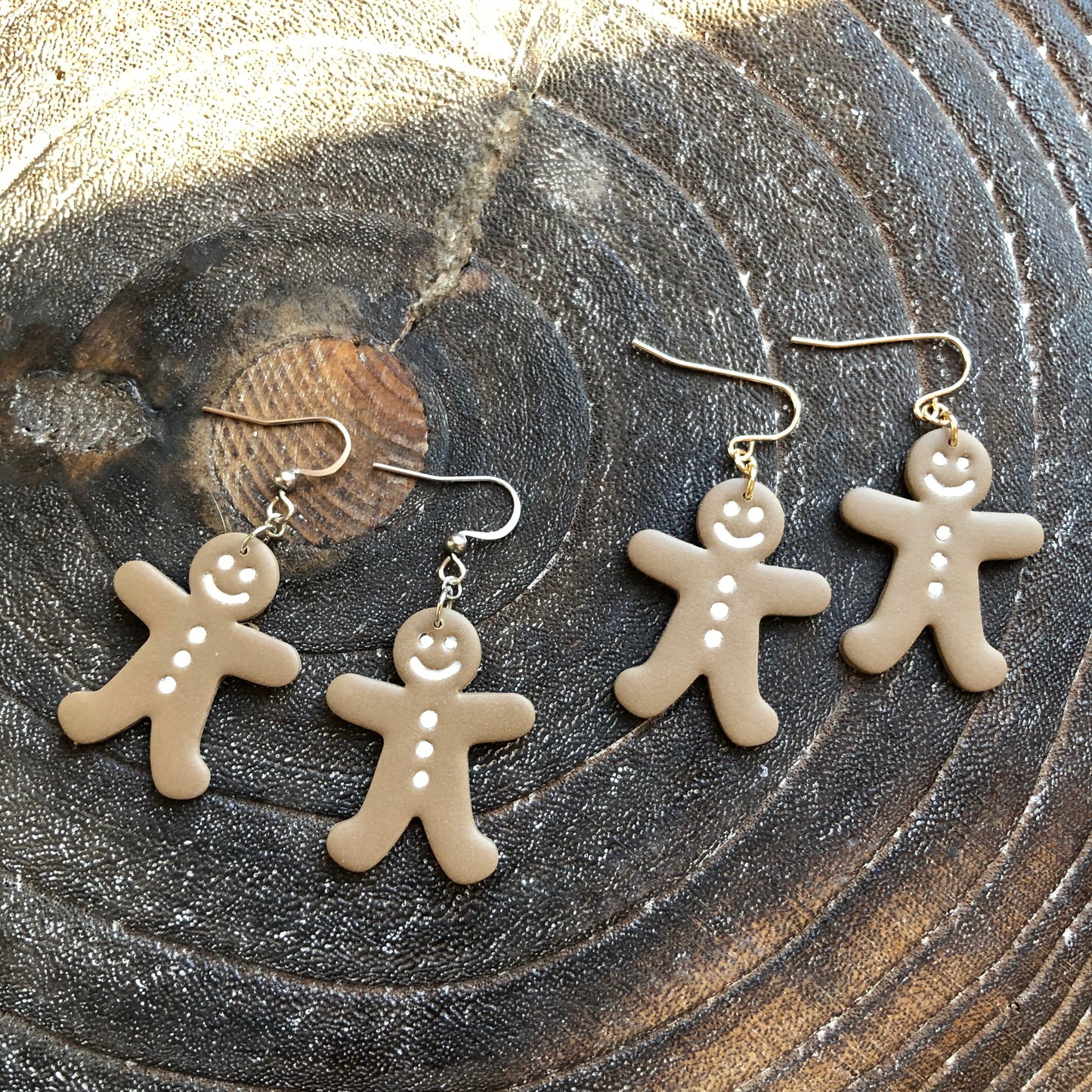 Gingerbread Men Polymer Clay Dangles
