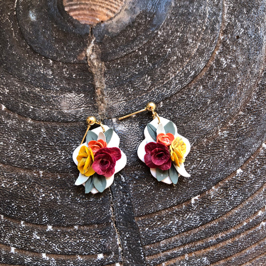 Summer 2025 Polymer Clay Collection, Moroccan Earrings on Gold Ball Posts