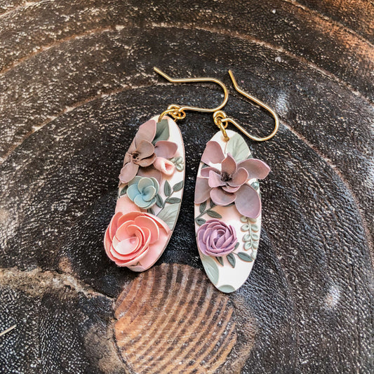 Spring 2025 Collection, Medium Oval Dangles on Stud Posts or 14k Gold Hooks