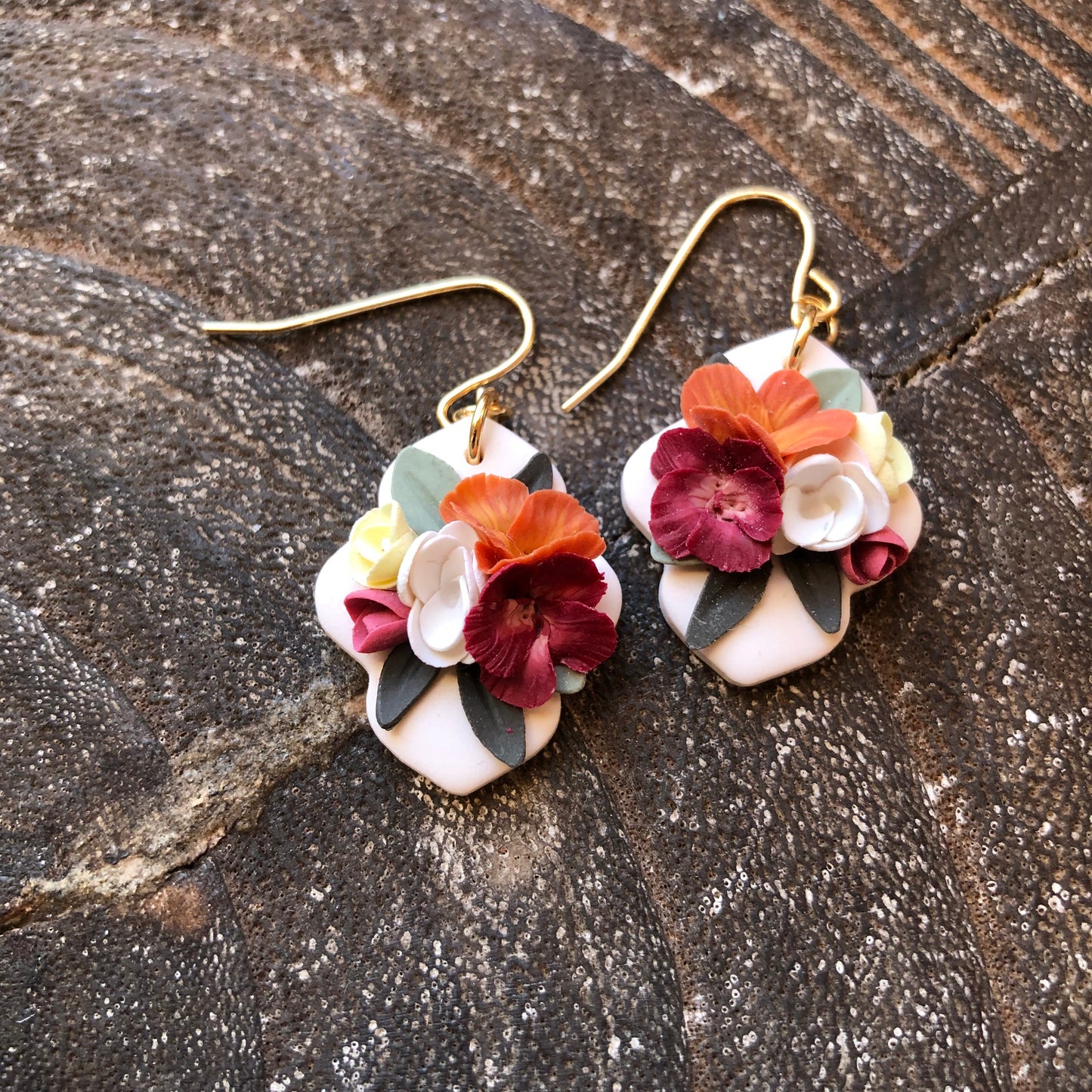 Spring Collection 2026, Polymer Clay Earrings on 14k