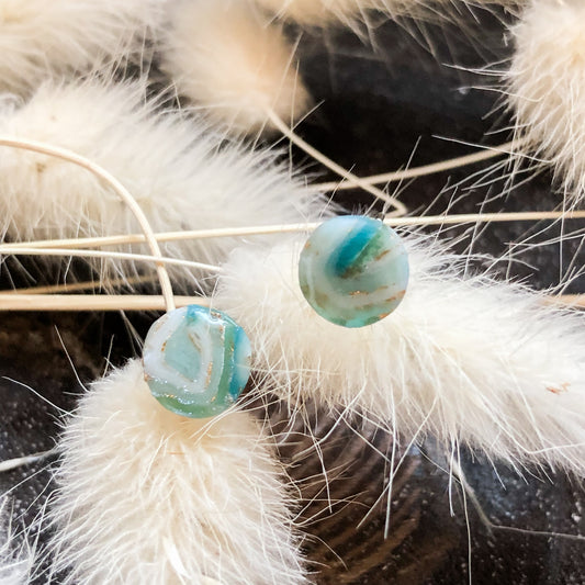 Small Circle Polymer Clay Studs on Surgical Stainless Steel