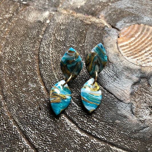 Beach Collection, Polymer Clay Dangle Studs on Surgical Stainless Steel