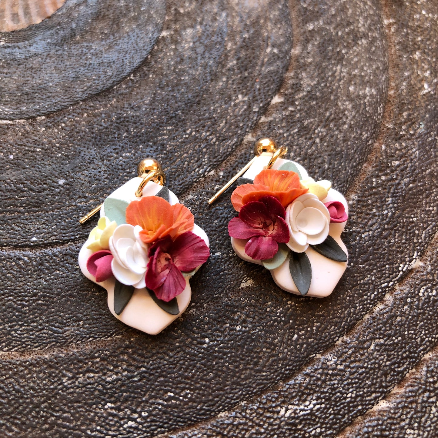 Spring Collection 2026, Polymer Clay Earrings on 14k