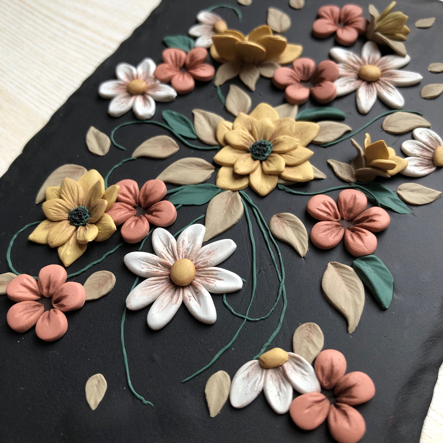 Home Decor, Polymer Clay Art Piece and Easel