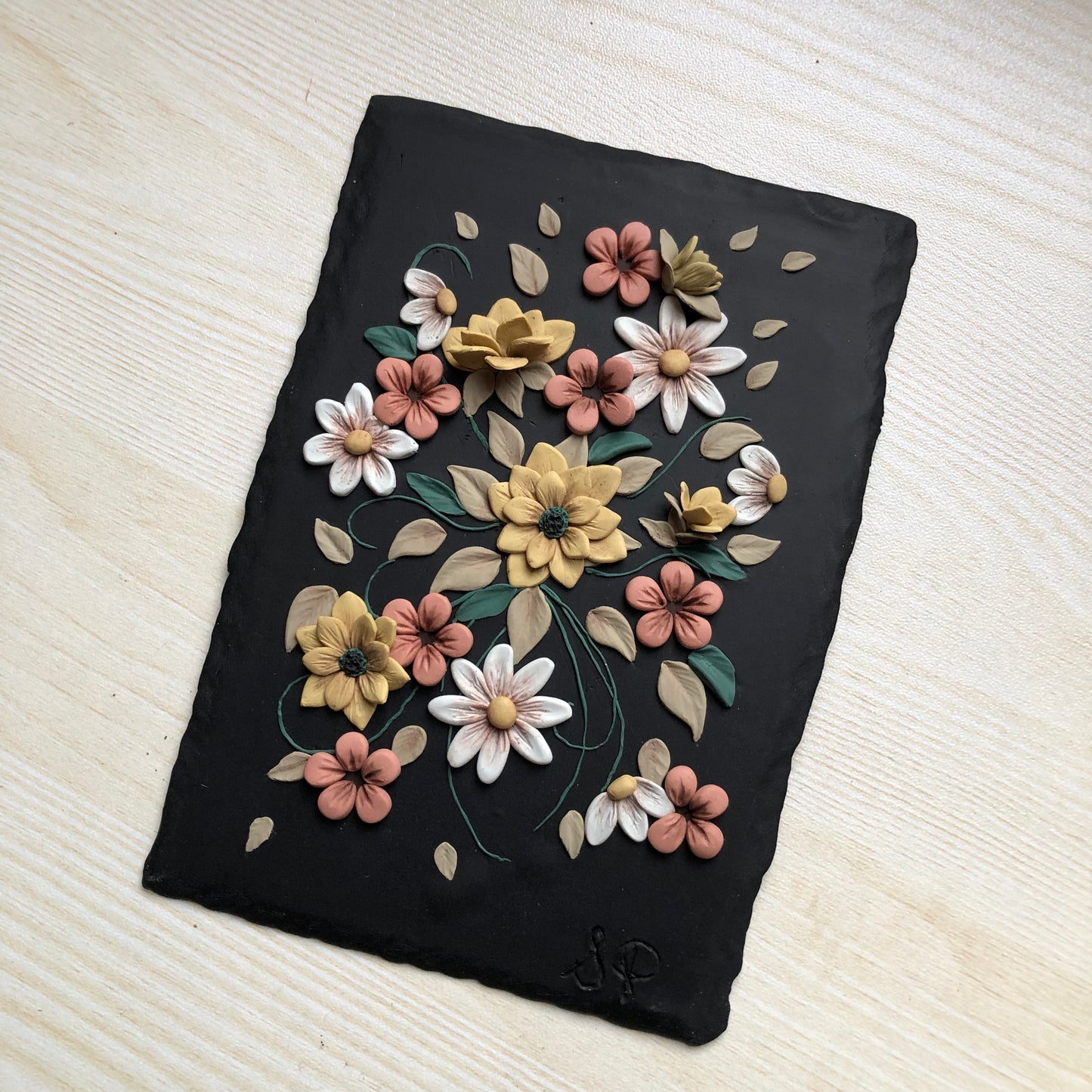 Home Decor, Polymer Clay Art Piece and Easel