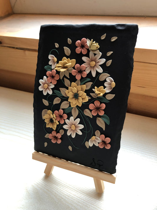 Home Decor, Polymer Clay Art Piece and Easel