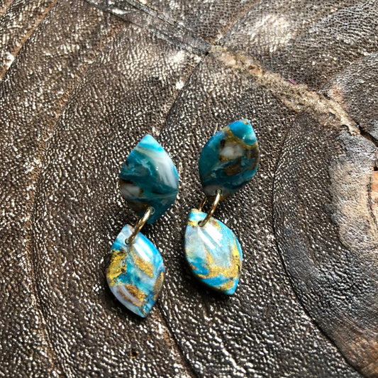 Beach Collection, Polymer Clay Stud Dangles on Surgical Stainless Steel