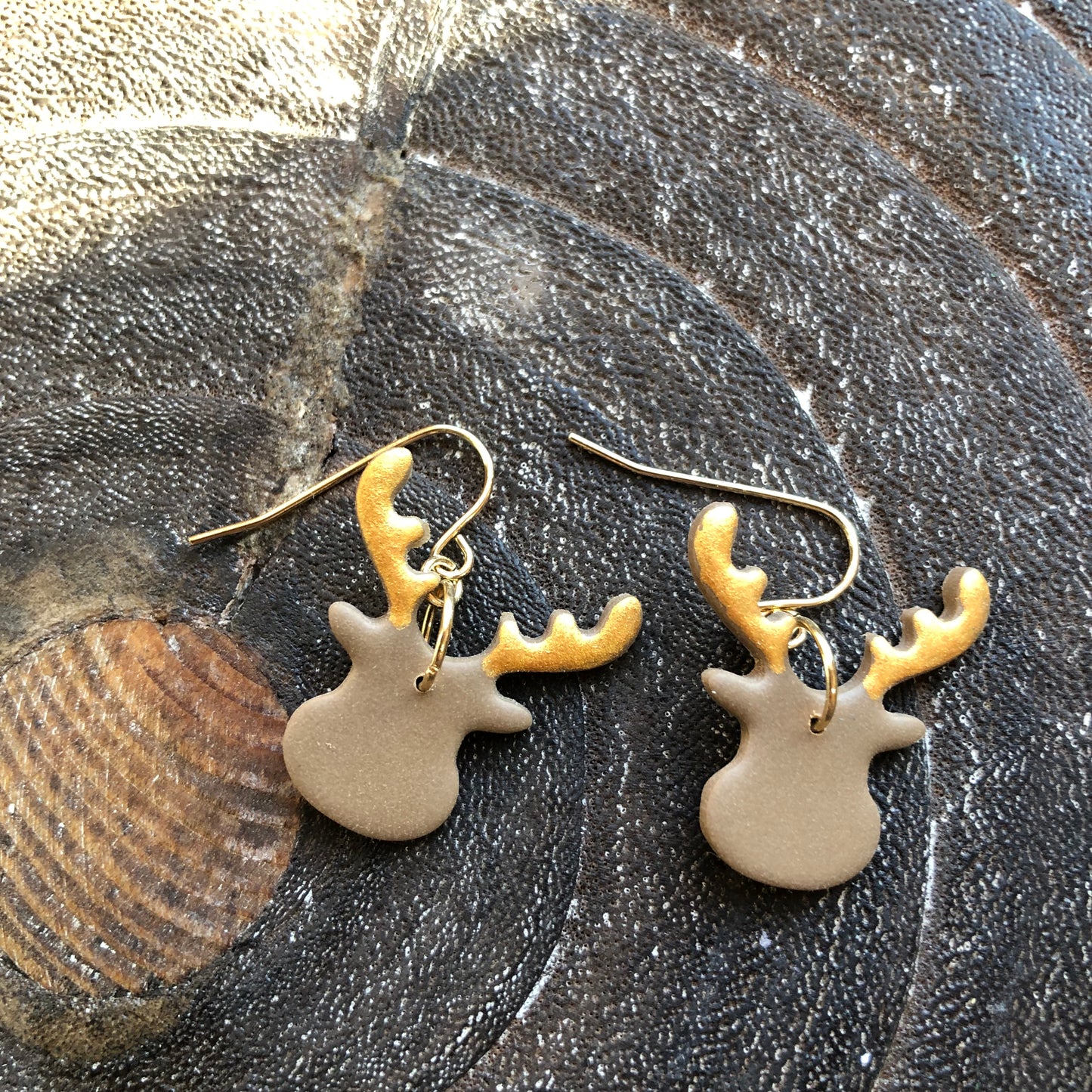 Reindeer and Gingerbread House Polymer Clay Dangles