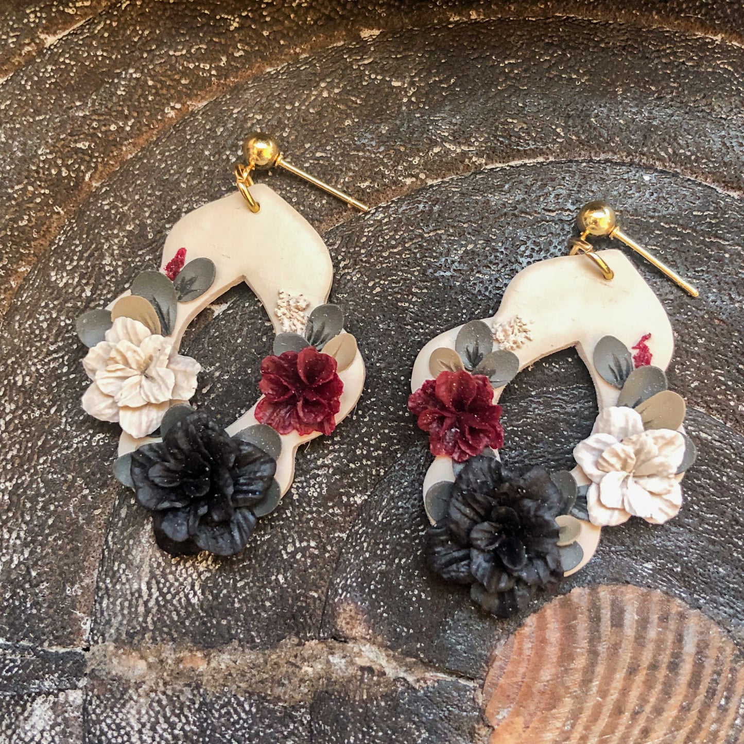Dark and Moody Collection, Polymer Clay, Gold and Silver Options Earrings and Necklaces
