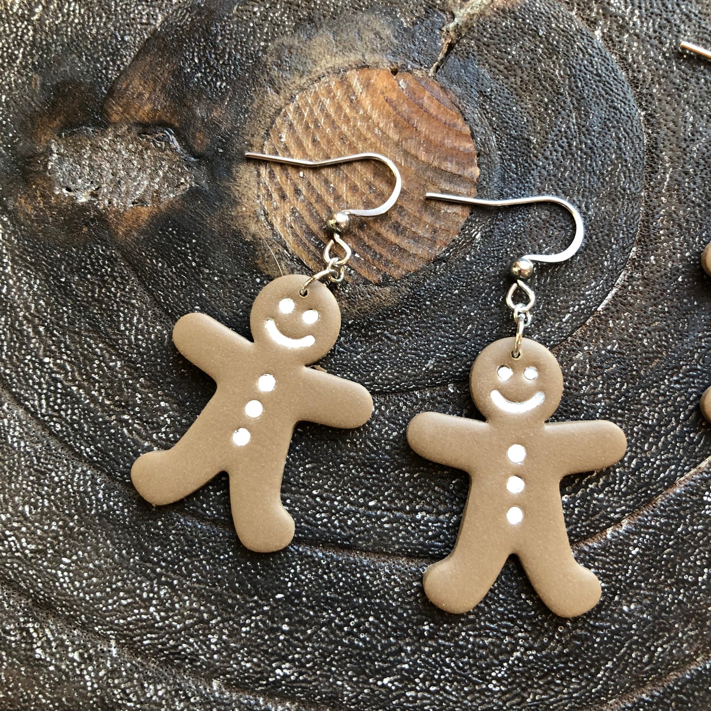 Gingerbread Men Polymer Clay Dangles