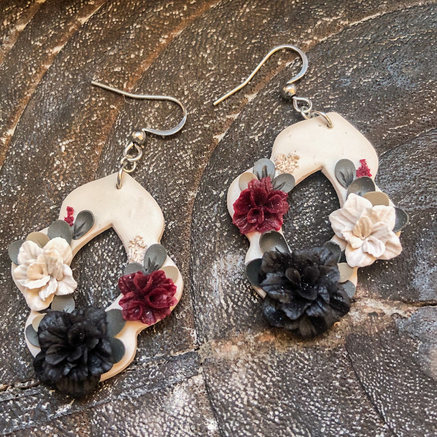 Dark and Moody Collection, Polymer Clay, Gold and Silver Options Earrings and Necklaces