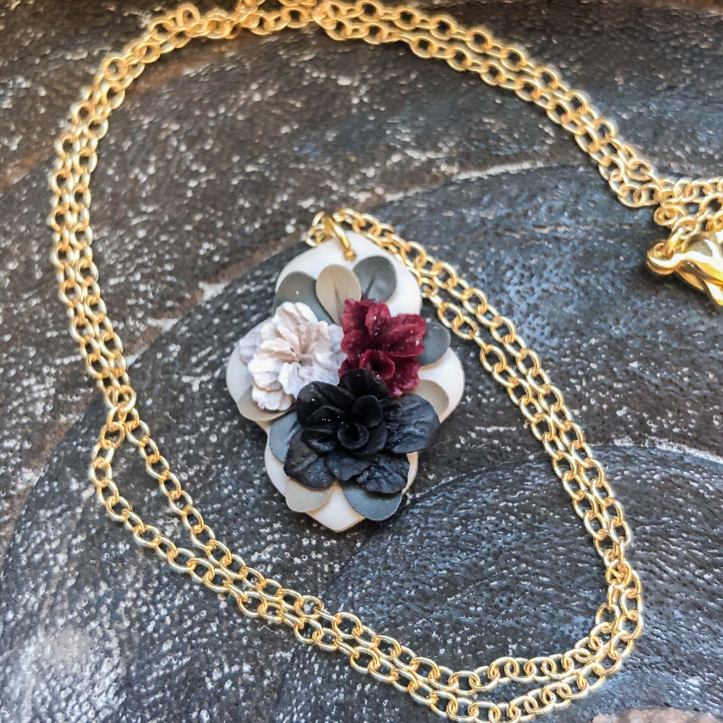 Dark and Moody Collection, Polymer Clay, Gold and Silver Options Earrings and Necklaces
