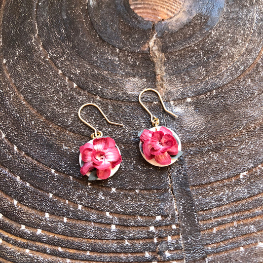 Summer 2025 Polymer Clay Collection, Circle Dangles on 14k Gold Filled Hooks