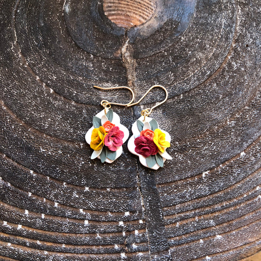 Summer 2025 Polymer Clay Collection, Moroccan Dangle Earrings on 14k Gold Filled Hooks