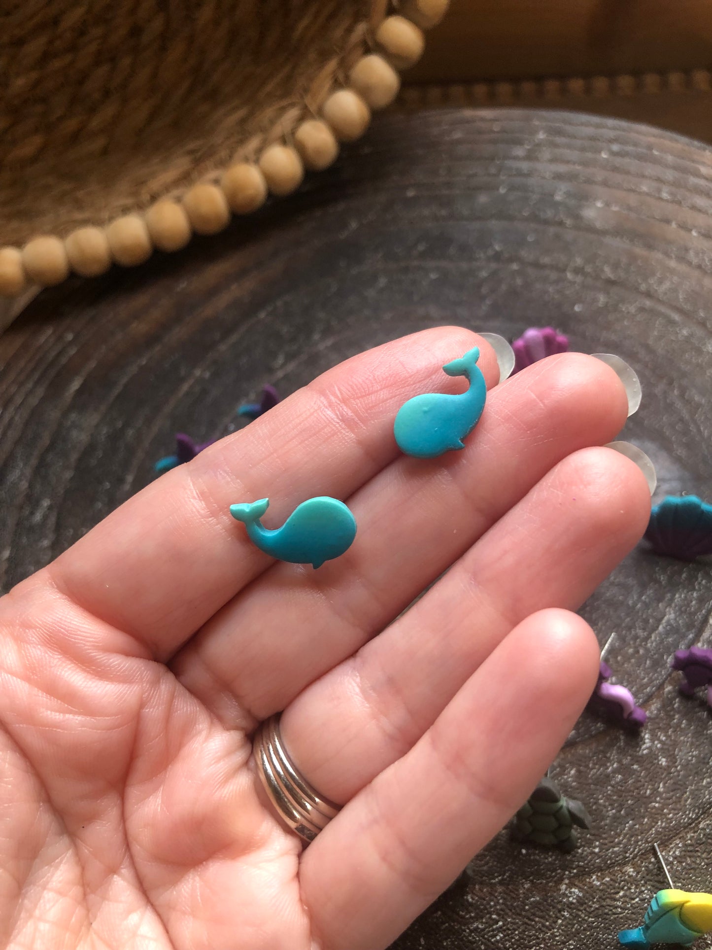 Ocean Collection, Polymer Clay Studs on Surgical Stainless Steel