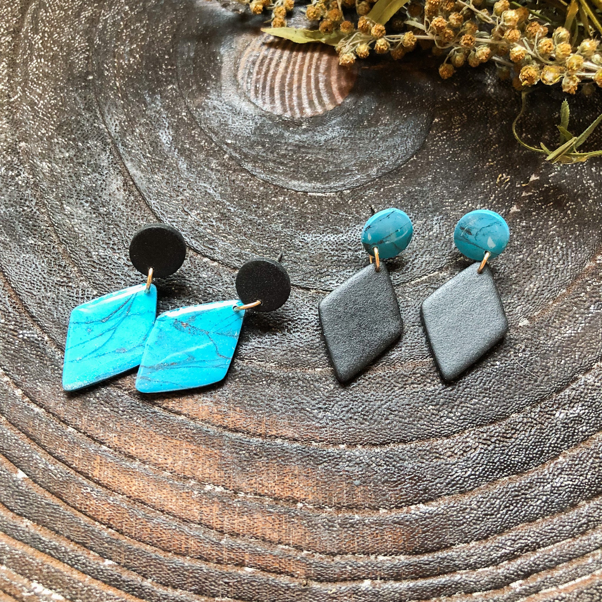 Polymer clay best sale teardrop earrings