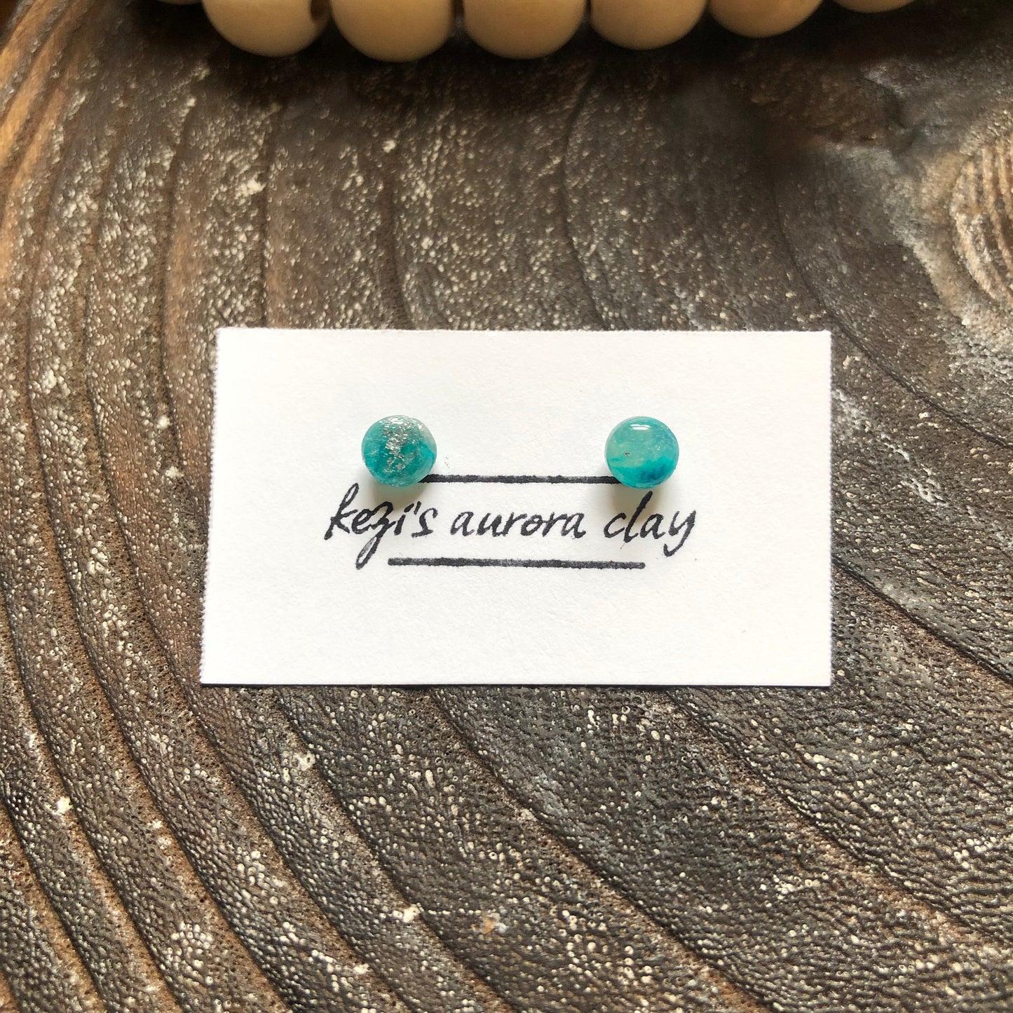 Mini Icy Studs in Blue and Green Polymer Clay, on Surgical Stainless Steel, 10 Variations