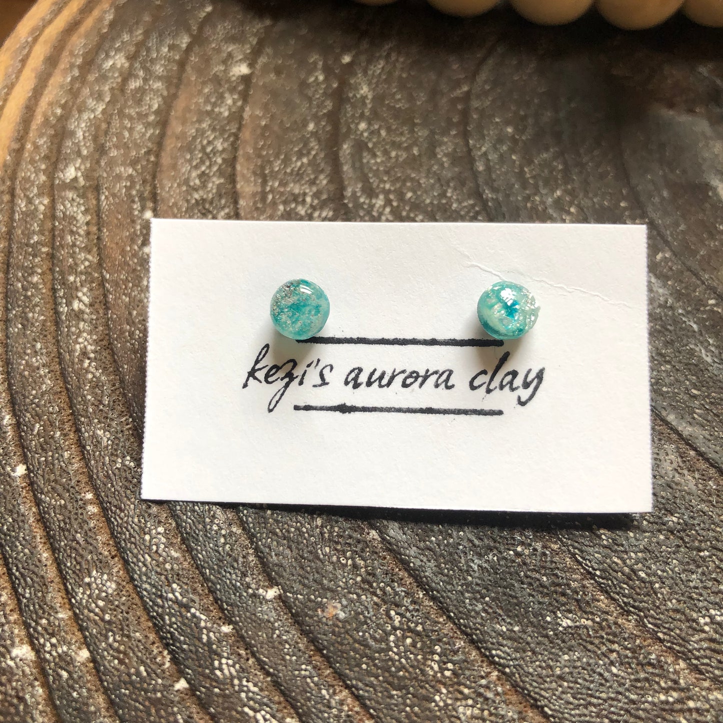 Mini Icy Studs in Blue and Green Polymer Clay, on Surgical Stainless Steel, 10 Variations