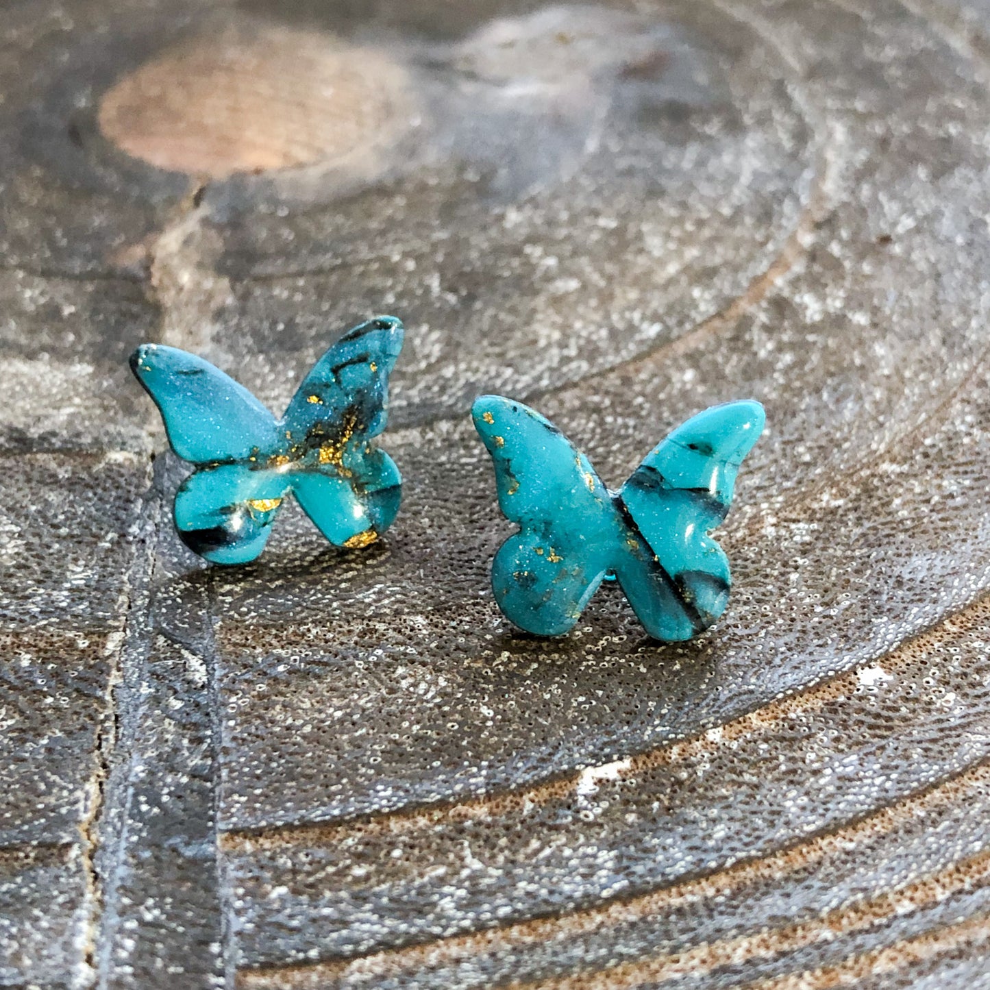 Western Collection, Butterfly Polymer Clay Studs on Surgical Stainless Steel Posts